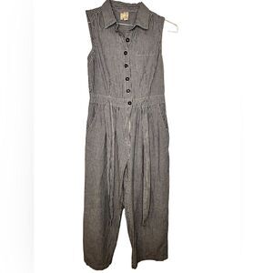 Japna Blue and White Striped Sleeveless Jumpsuit size M